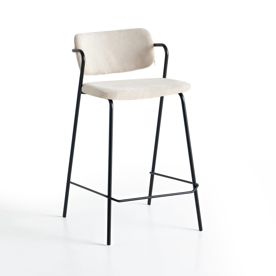 Tabouret de bar 6057H, rembourré avec pieds en métal