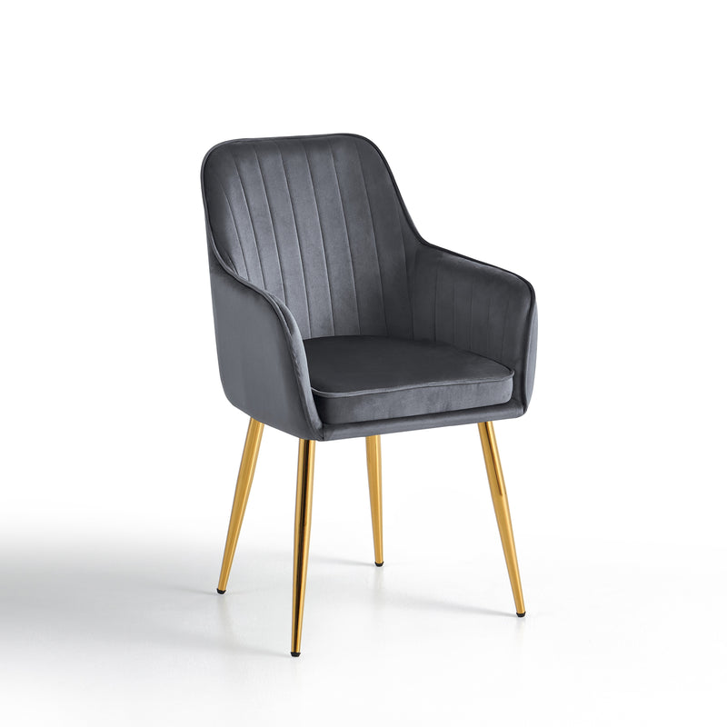 Chaise de salle à manger 239, velours style loft, Gris foncé
