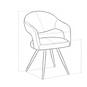 Chaise de salle à manger 0157, rembourrée style loft