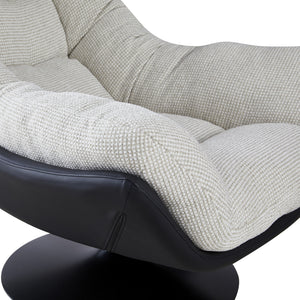 Fauteuil pivotant NeoVenice, assise tissu et pieds en acier