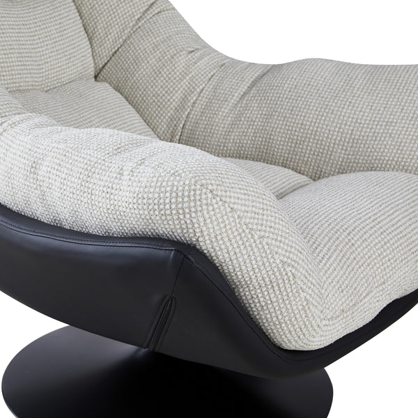 Fauteuil pivotant NeoVenice, assise tissu et pieds en acier