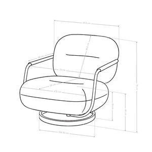 Fauteuil pivotant M-270, tissu bouclé et acier
