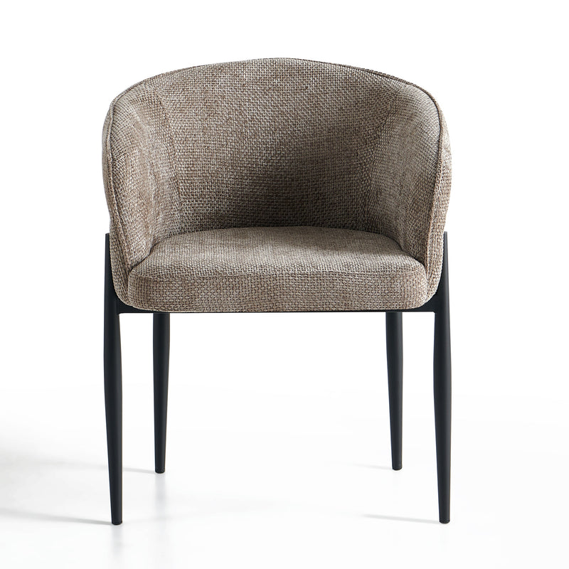 Chaise de salle à manger 6249C, pieds en métal, Beige
