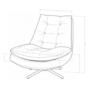 Fauteuil pivotant Echo, en similicuir et pieds en acier