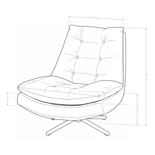 Fauteuil pivotant Echo, en similicuir et pieds en acier