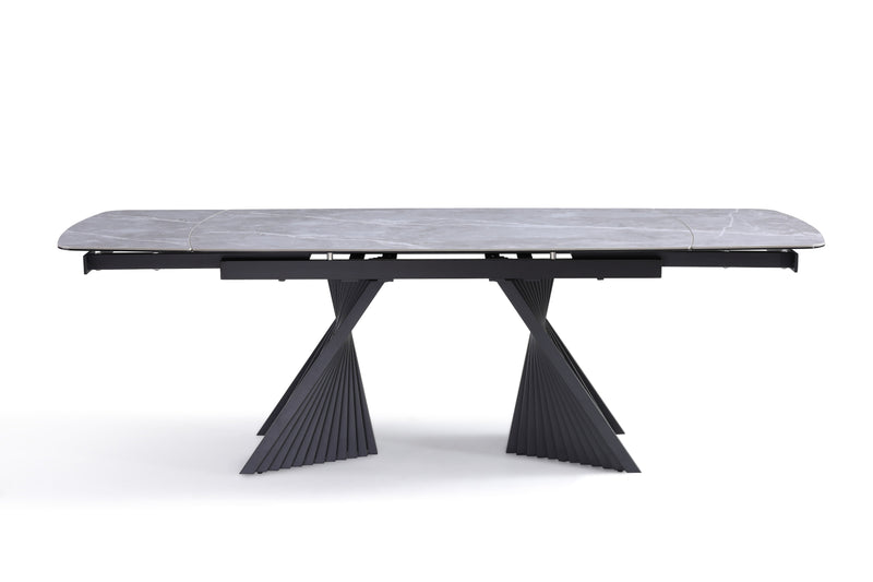 Table à manger Procida, extensible en céramique, Gris
