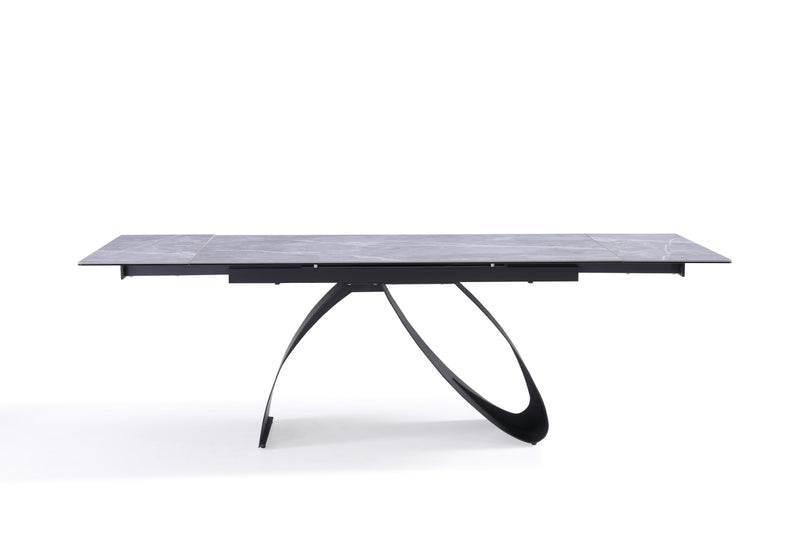Table à manger Camogli, céramique extensible, Gris
