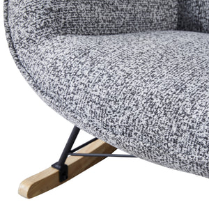Fauteuil à bascule Firenze, tissu et pieds en bois