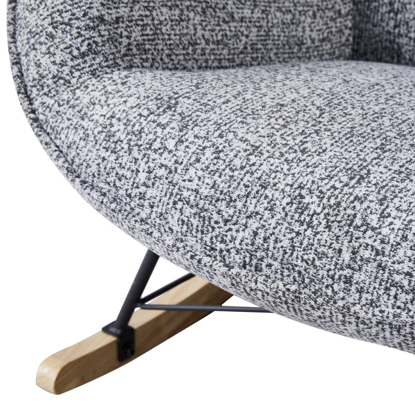 Fauteuil à bascule Firenze, tissu et pieds en bois