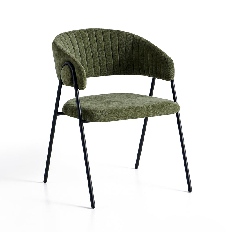 Chaise de salle à manger SK06, rembourrée moderne, Vert
