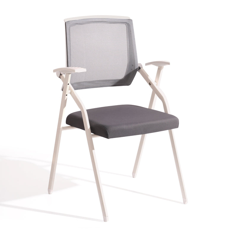Chaise de conférence A09, dossier maille et structure acier, Gris foncé, modèle de base
