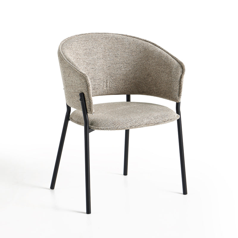 Chaise de salle à manger 6364, rembourrée style loft, Beige
