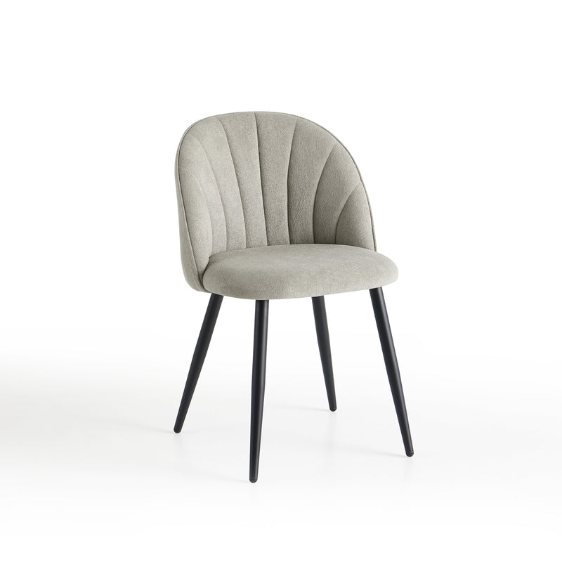Chaise de salle à manger SK18, assise coquillage, Gris clair
