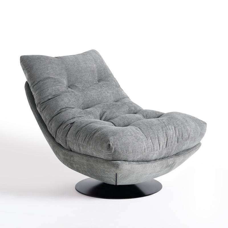 Fauteuil de relaxation pivotant S-133, piètement acier, Gris foncé
