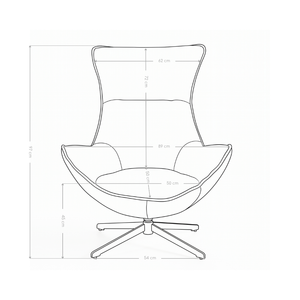 Fauteuil pivotant Cocoon 2051, assise en tissu