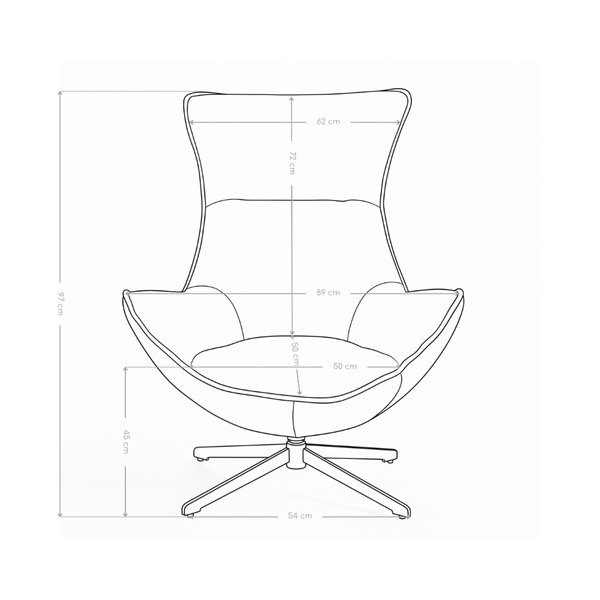 Fauteuil pivotant Cocoon 2051, assise en tissu