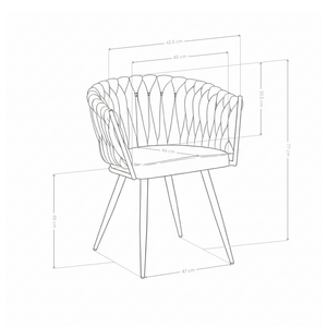 Chaise de salle à manger 2308, velours tressé