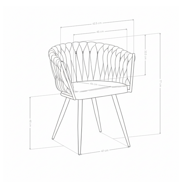 Chaise de salle à manger 2308, velours tressé