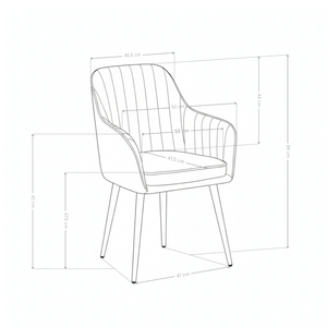 Chaise de salle à manger 239, velours style loft