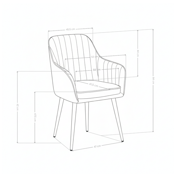 Chaise de salle à manger 239, velours style loft