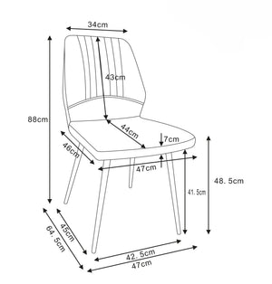Chaise de salle à manger Pulse, tapissée, pieds en acier