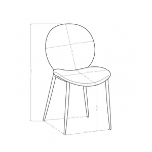 Chaise de salle à manger 25035, rembourrée, pieds en acier