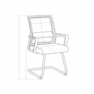 Chaise de conférence 287, ergonomique en maille mesh