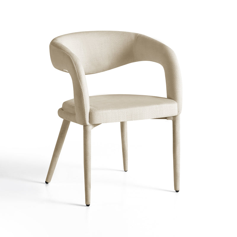 Chaise de salle à manger SK04, rembourrée avec accoudoirs, Beige
