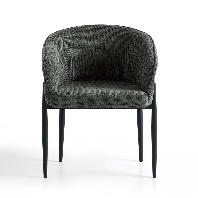 Chaise de salle à manger 6249C, pieds en métal, Gris foncé
