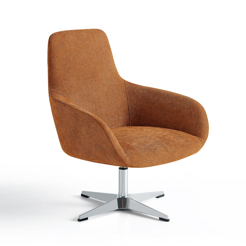 Fauteuil de salon pivotant ZZMNM, pieds en acier, Orange
