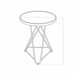Table ronde 3-1G, Ø60 cm effet marbre