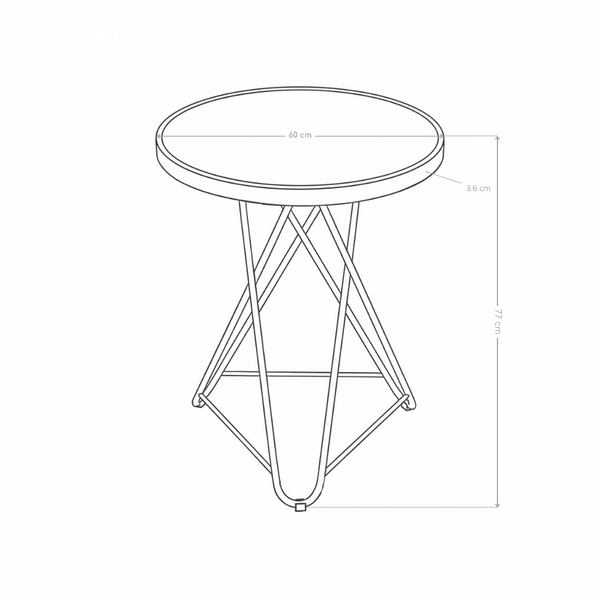 Table ronde 3-1G, Ø60 cm effet marbre