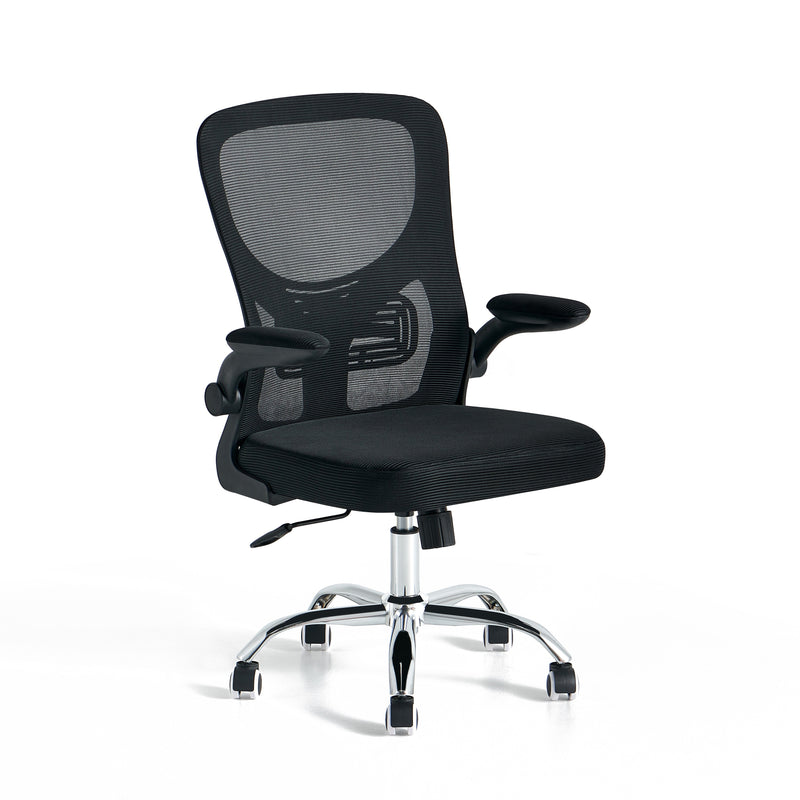 Fauteuil de bureau 902, ergonomique à dossier en maille, Noir
