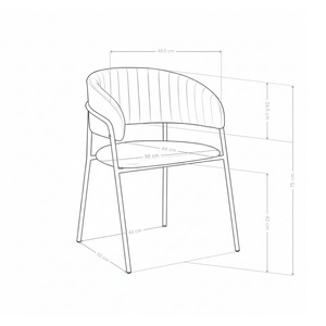 Chaise de salle à manger 331, velours et pieds en acier
