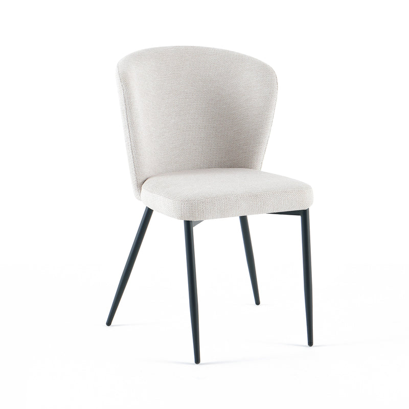 Chaise de salle à manger Solstice, rembourrée et pieds en acier, Beige clair
