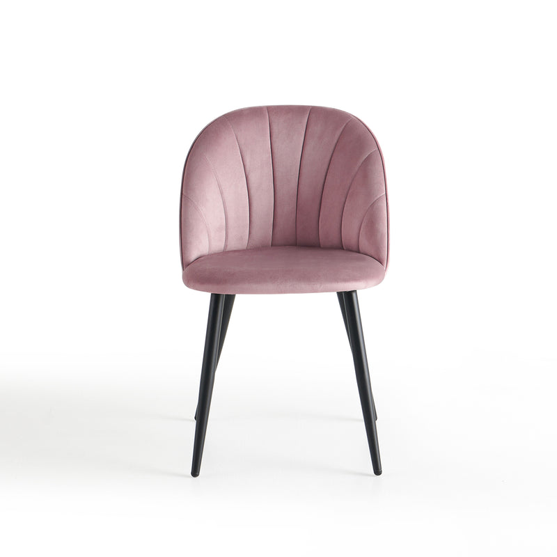 Chaise de salle à manger 2530, velours style loft, Rose
