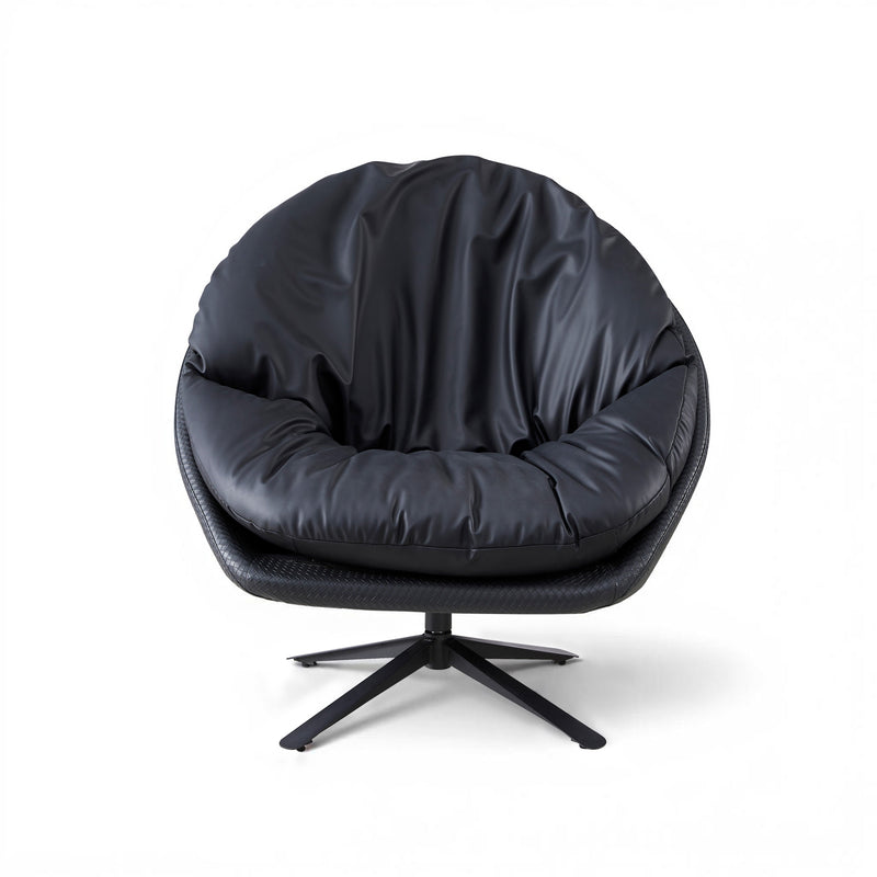 Fauteuil pivotant Malmo, pieds en acier, Noir
