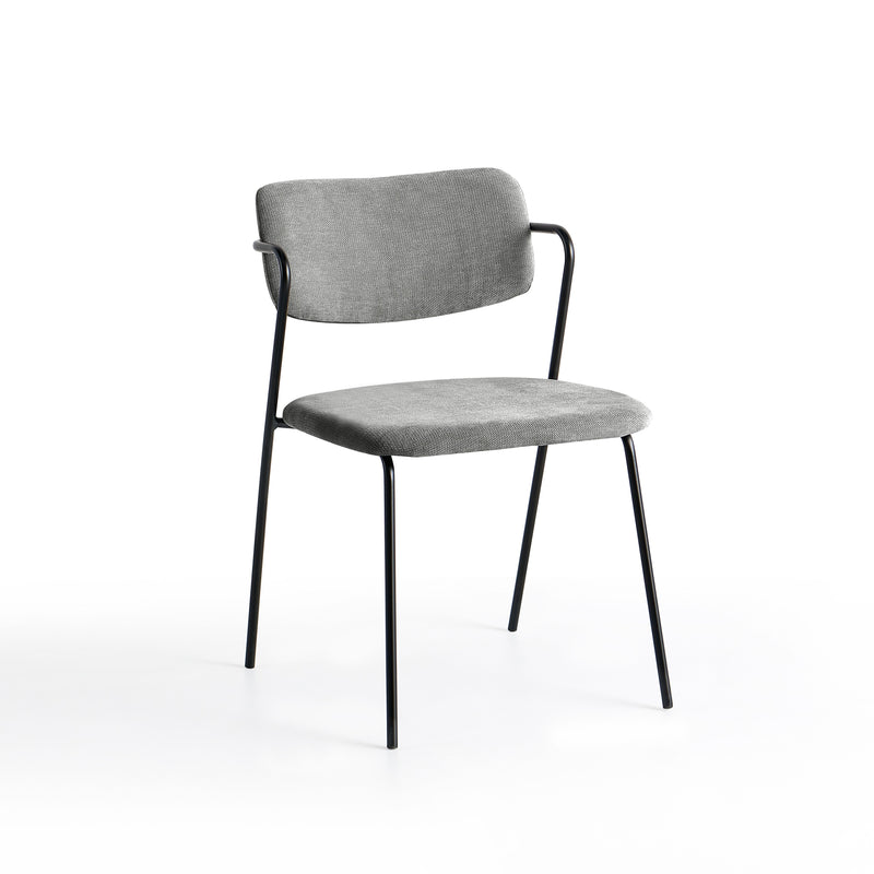 Chaise de salle à manger 6057, rembourrée style loft, Gris
