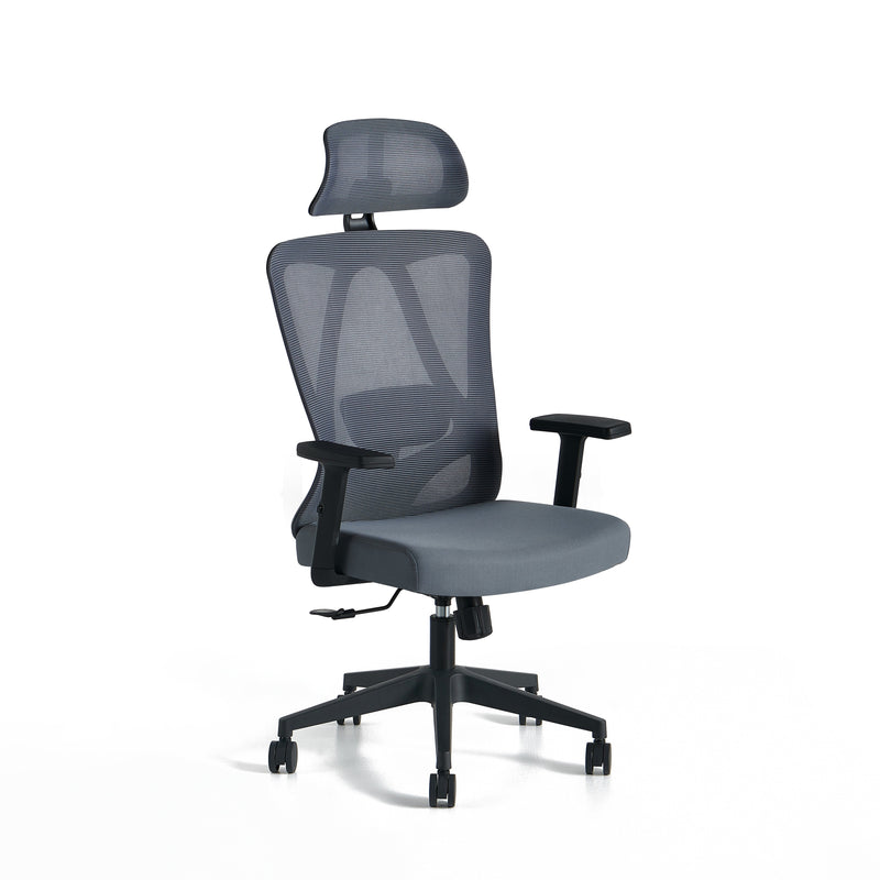 Fauteuil de bureau 081, ergonomique et inclinable, Gris
