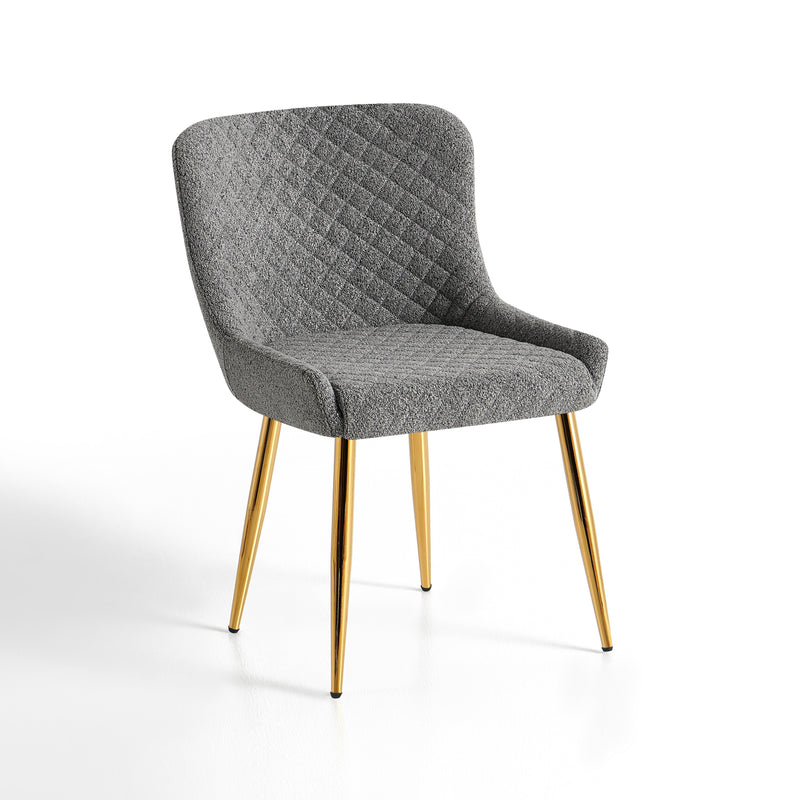 Chaise de salle à manger SD2520, capitonnée structure acier, Gris foncé
