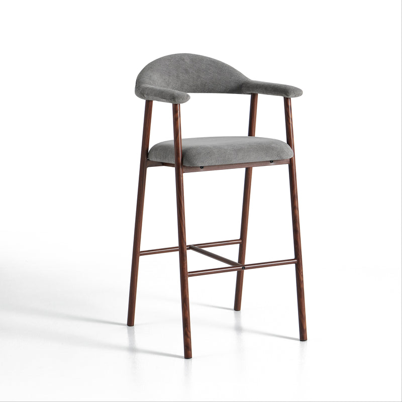 Tabouret de bar 6326H, rembourré style loft, Gris
