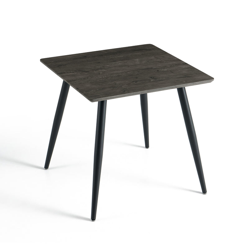 Table à manger HT-11, carrée 80 cm pieds en acier, Chêne noir

