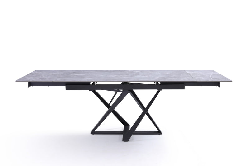 Table à manger Portovenere, extensible en céramique, Gris
