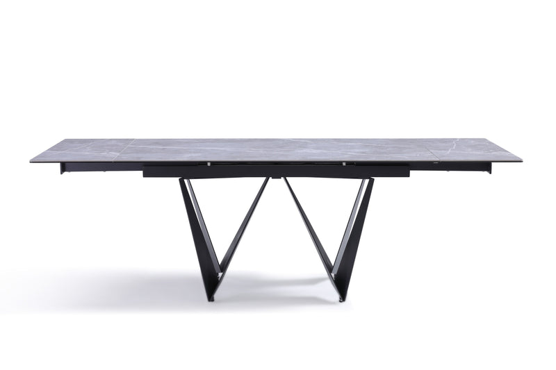 Table à manger Portofino, extensible en céramique 160-240 cm, Gris
