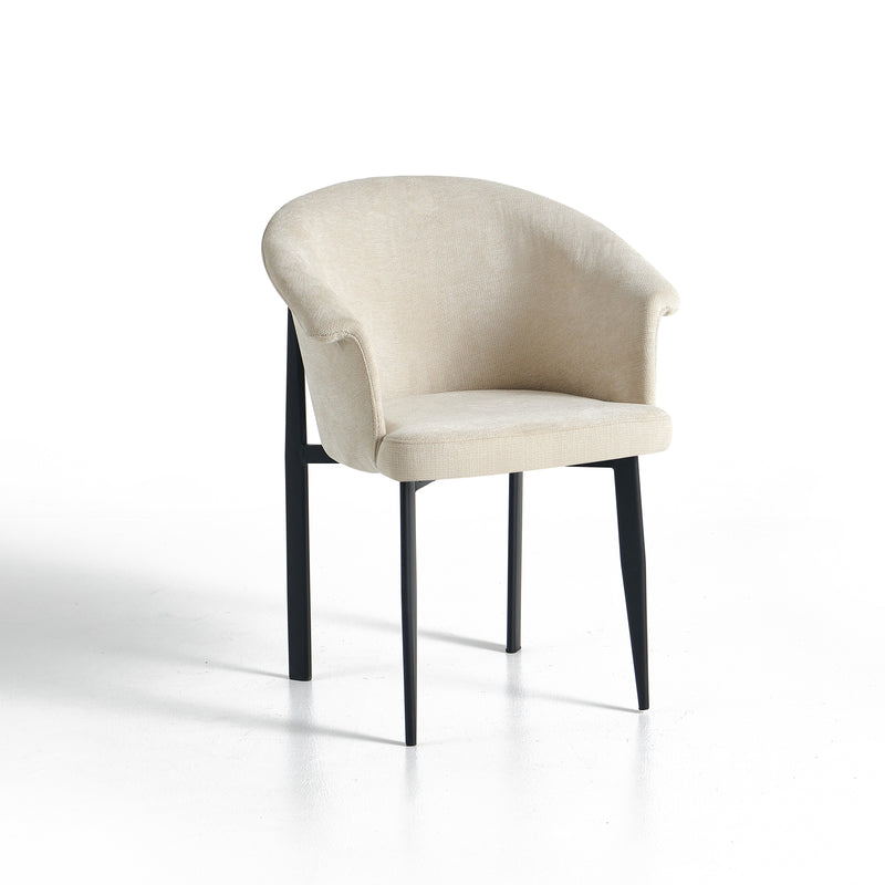 Chaise de salle à manger 6345, avec accoudoirs, Beige clair
