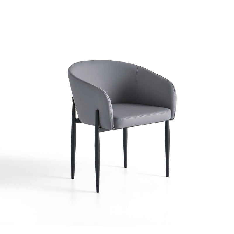 Chaise de salle à manger 6354, pieds en métal style loft, Gris
