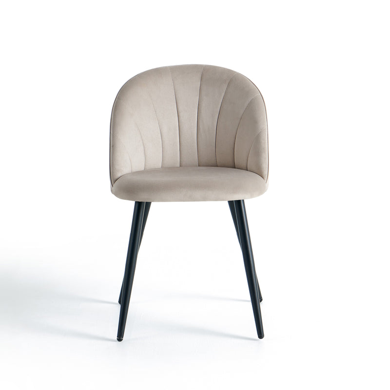 Chaise de salle à manger 2530, velours style loft, Beige
