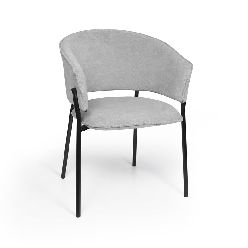 Chaise de salle à manger 6364, rembourrée style loft, Gris clair

