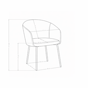 Chaise de salle à manger 6010, assise baquet rembourrée