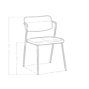 Chaise de salle à manger 6057, rembourrée style loft